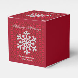 Festive Red Snowflake Decorative jul Presentaskar