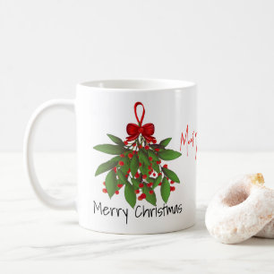 Festive Red träffade mig under Mistletoe-julen Kaffemugg