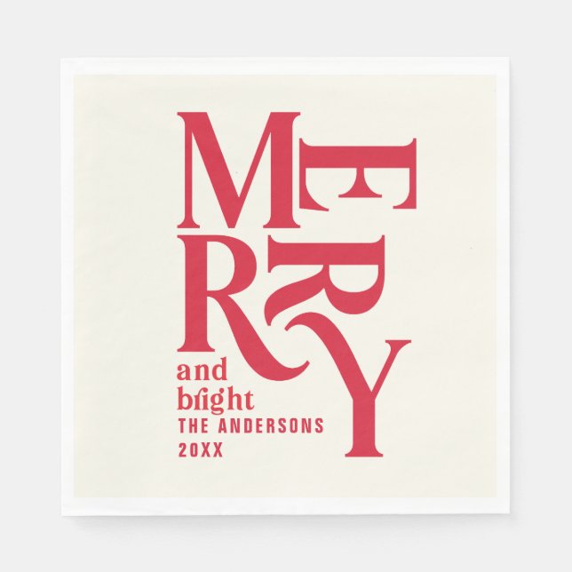 Festive Red vintage god jul party Pappersservett (Framsidan)