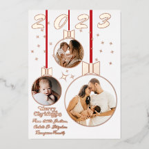 Festive Red White Första jul 3 Photo Collage