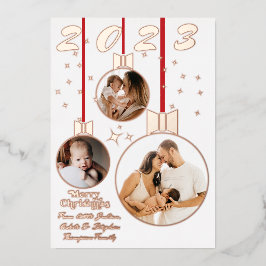 Festive Red White Första jul 3 Photo Collage