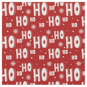 Festive Red White jul Ho Ho Ho Snöflingor Tyg