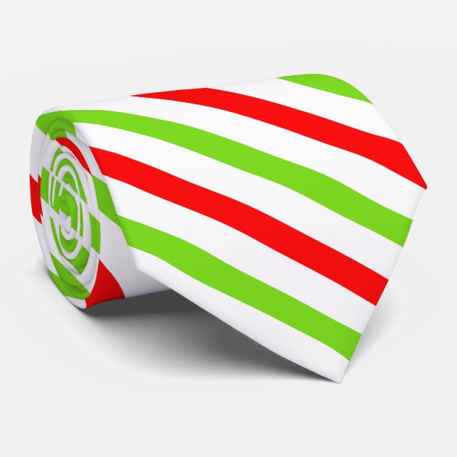 Festive Red White och Grönt Traditional Rand Slips (Rullad)