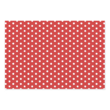 Festive Red White Polka Dot Gift Wrapping Papper