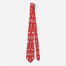 Festive Red White Reindeer Julgran Mönster Slips