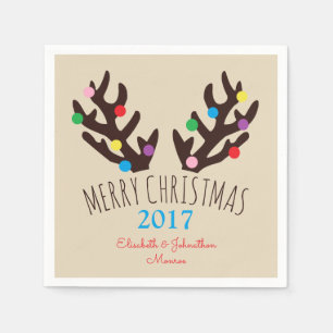 Festive Reindeer Antlers, Jul Napkin Pappersservett