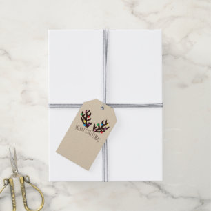 Festive Reindeer Antlers, Juletiketter Presentetikett
