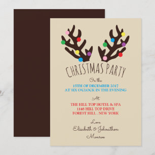Festive Reindeer Antlers, Party inbannati, jul Inbjudningar