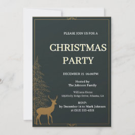 Festive Reindeer Christmas invitation Inbjudningar
