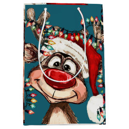 Festive Reindeer Christmas Shower Curtain