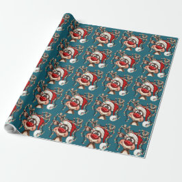 Festive Reindeer Christmas Shower Curtain Presentpapper
