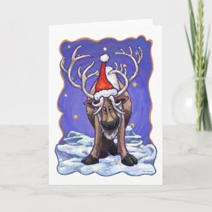 Festive Reindeer i jultomten Helgkort