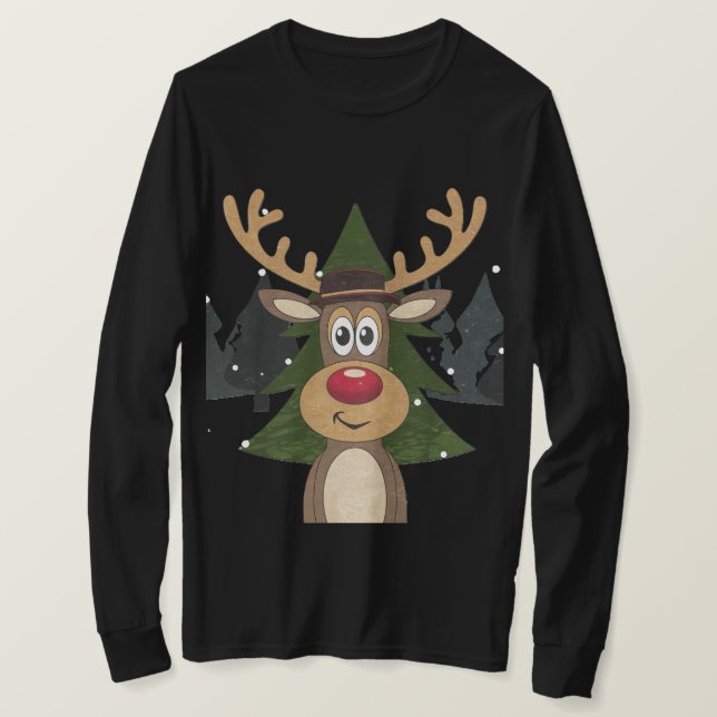 Festive Reindeer i Winter Wonderland T Shirt (Design framsida)