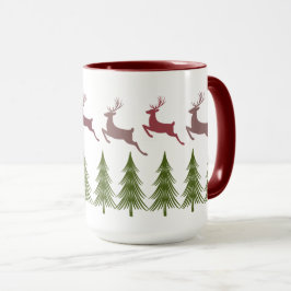 Festive Reindeer och Gräs Träd jul Mugg