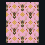 Festive Reindeer Poster<br><div class="desc">Festive reindeer Christmas pattern design on pink background.</div>
