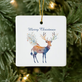 Festive Reindeer Quote God jul Julgransprydnad Keramik