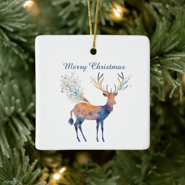 Festive Reindeer Quote God jul Julgransprydnad Keramik (Träd)