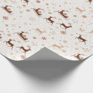 Festive Reindeer/Sleigh-jul Presentpapper