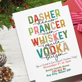 Festive Reindeer & Spirits jul Party Inbjudningar