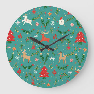 Festive Reindeer Wonderland Stor Klocka