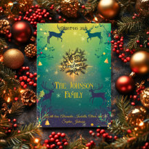 Festive ReindeScene med Anpassningsbar Family Häls