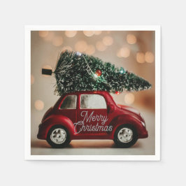 Festive Retro Car Christmas Napkins – Table Set Pappersservett