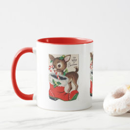 Festive REtro-Helgdag för julrenar Mugg