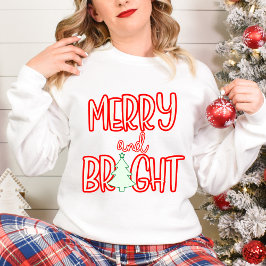 Festive Retro Helgdag Sweater med Julgran T Shirt