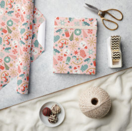 Festive Retro-julafton Helgdag Mönster Presentpapper