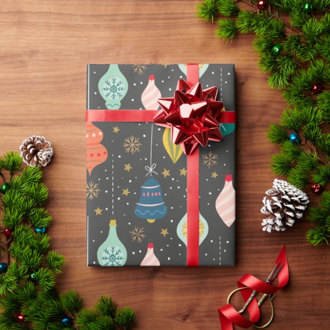 Festive Retro-julprydnader Presentpapper (Julgåva)