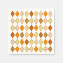 Festive Retro Orange Beige White Diamond Mönster