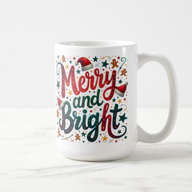 Festive Retro Typography med goda och ljusa färger Kaffemugg (Höger)