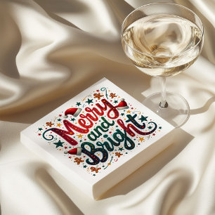 Festive Retro Typography med goda och ljusa färger Pappersservett