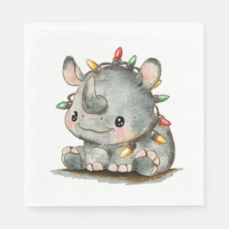 Festive Rhino Pappersservett