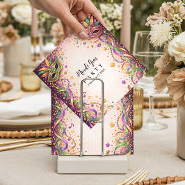 Festive Ribbon Mask Mardi Gras Masquerade Pappersservett