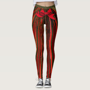 Festive Ribbon Rand insvälld med en ram Leggings