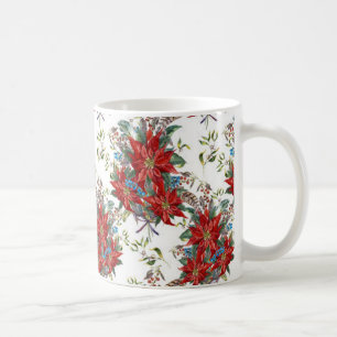 Festive Rik Red Poinsettia-blomman Mugg