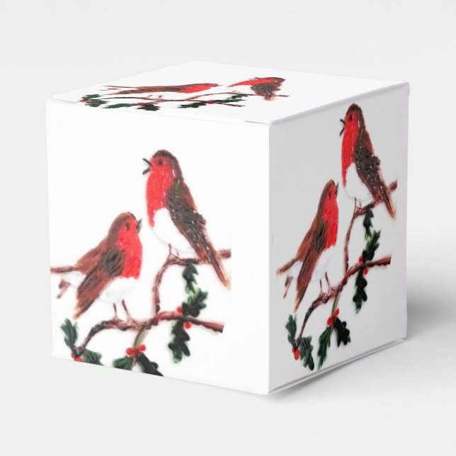 Festive Robins och Holly Presentaskar (Framsidan Sidan)
