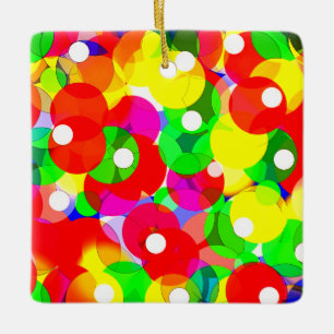 Festive roligt bubble art julgransprydnad keramik