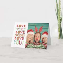 Festive Roligt Cute-familjens julfoto Kort