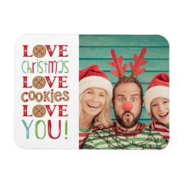 Festive Roligt Cute-familjens julfoto Magnet
