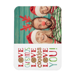 Festive Roligt Cute-familjens julfoto Magnet