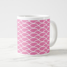 Festive Roligt Rosa Ocean Vinkarare Geometric Möns Jumbo Mugg