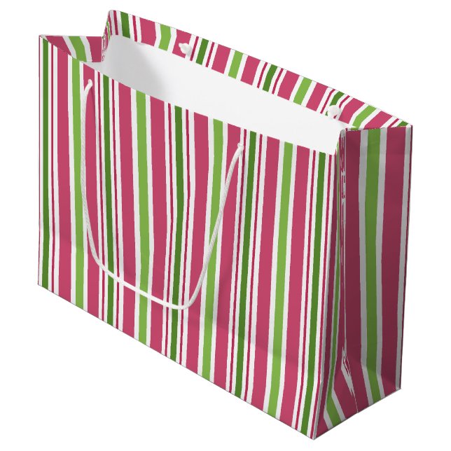 Festive Rosa Candy Rand Gift Bag (Framsidan Vinklad)
