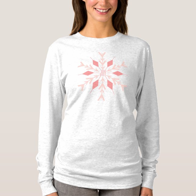 Festive Rosa Joy Snowflake T-shirt (Framsida)