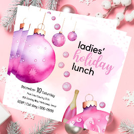 Festive Rosa Ornaments Dam jul Brunch Inbjudningar