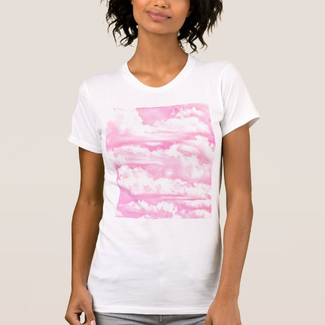 Festive Rosa ros Clouds T-shirt (Framsida)