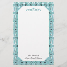 Festive Royal Botanical Robin's Egg Blue Brevpapper
