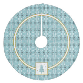 Festive Royal Botanical Robin's Egg Blue Emblem Julgransmatta Fleece