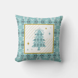 Festive Royal Botanical Robin's Egg Blue Emblem Kudde